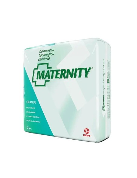 Maternity Compresa Tocológica De Celulosa Grande, 25 unidades