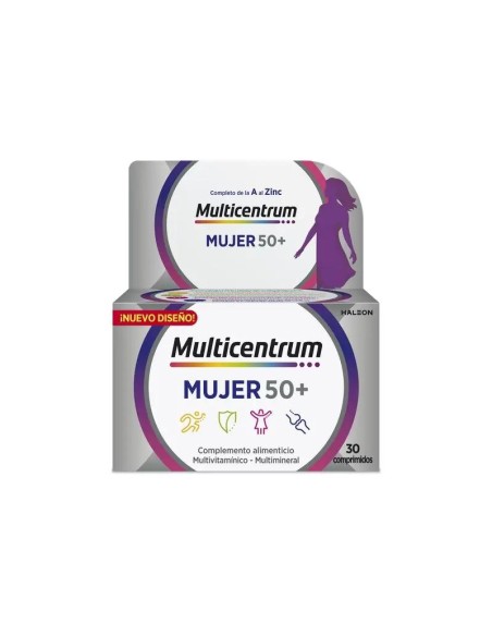 Multicentrum Mujer 50+ Complemento alimenticio Multivitamínico, 30 comprimidos