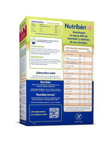 Nutriben Papilla Crema de Arroz 300 gr