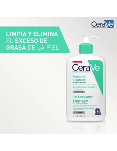 CeraVe Gel Limpiador Espumoso, 473 ml
