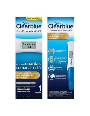 Clearblue Digital Prueba de Embarazo con Indicador de Semanas, 1 Test Digital