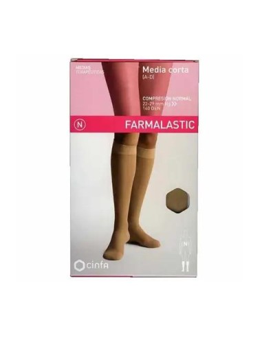 Farmalastic Media Corta Compresión Normal Beige, Talla XL, Unidad