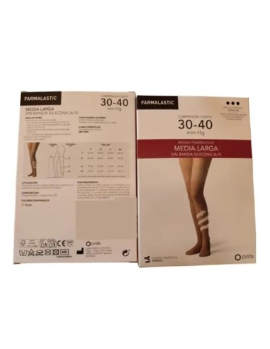 Farmalastic Media Larga Compresión Fuerte Beige, Talla XL, Unidad