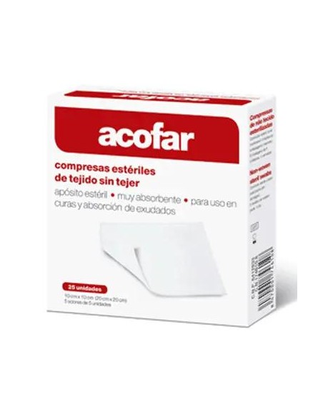 Acofar Compresas Estériles de Tejido Sin Tejer, 25 unidades