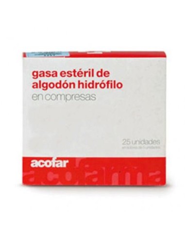 Acofar Gasa Esteril Algodon Hidrofilo En Compresas 25 unidades