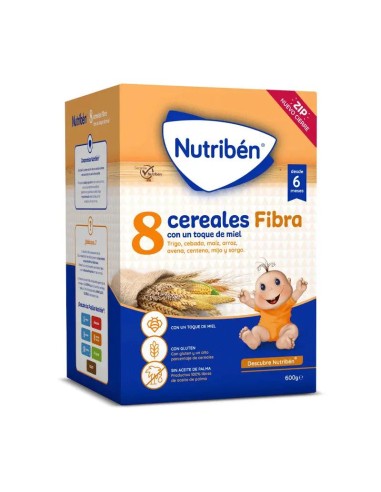 Nutriben Papilla 8 Cereales Miel Fibra 600 gr